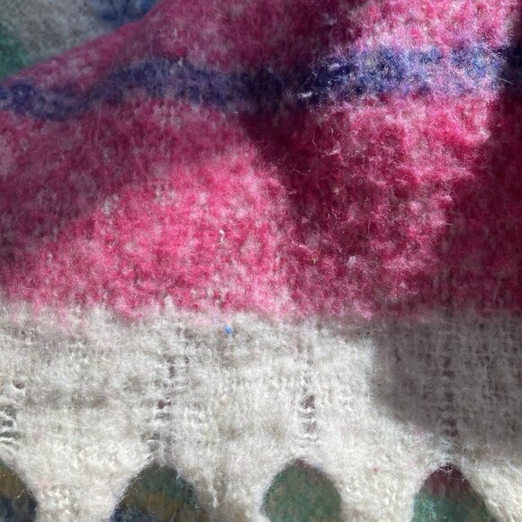 Free People Skye Stripe Throw Blanket 60” x 51” Fringed Boho Striped Fuzzy Cozy - Picture 9 of 14